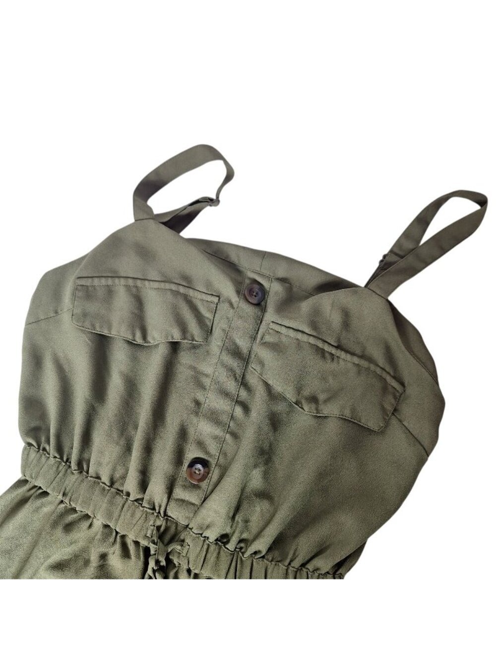 Charlotte Russe Utility Mini Dress Large Olive Green